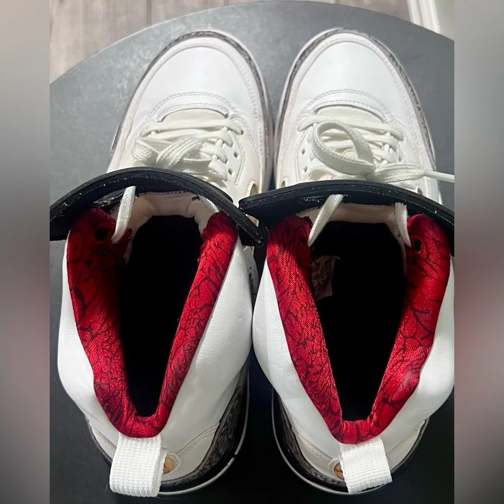 Nike Jordan Spiz'ike White Cement / Varsity Red Limited Edition Sneakers Shoes